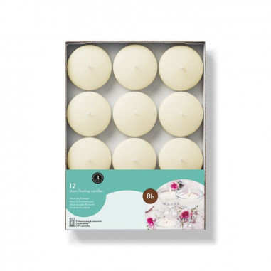 Veľké plávajúce sviečky krémové, horenie 8...