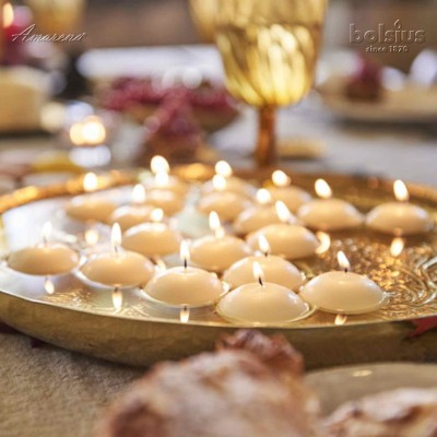 Veľké plávajúce sviečky biele, horenie 8 hod., 12 ks