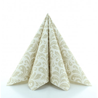 Svadobné servítky Carlo krémovo-zlaté 40x40cm, netkaná textília