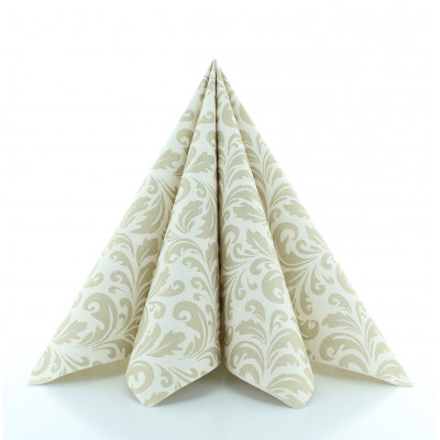 Svadobné servítky Carlo krémovo-zlaté 40x40cm, netkaná textília