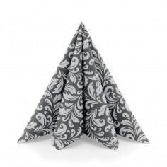 Slávnostné servítky Carlo strieborno-čierne 40x40cm, netkaná textília