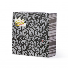 Slávnostné servítky Carlo strieborno-čierne 40x40cm, netkaná textília 2