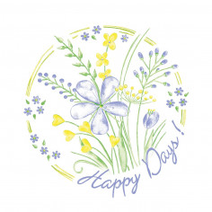 Kvetované servítky Happy days 40x40cm, netkaná textília