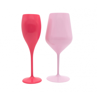 Nerozbitné plastové poháre na víno 470ml, light pink