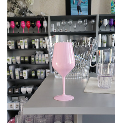 Nerozbitné plastové poháre na víno 470ml, light pink