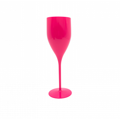 Nerozbitné plastové poháre na sekt, prosecco Verona 180ml, ružové magenta