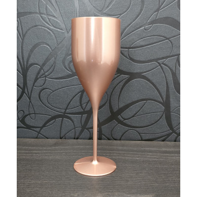 Nerozbitné plastové poháre na prosecco Verona, 180ml, ružovo-zlaté