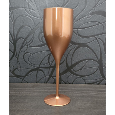 Nerozbitné plastové poháre na šampanské, prosecco Verona, 180ml, bronzové