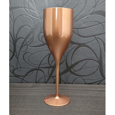 Nerozbitné plastové poháre na šampanské, prosecco Verona, 180ml, bronzové