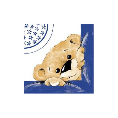 Slávnostné servítky Teddy modré, z netkanej textílie, 40x40cm, Mank