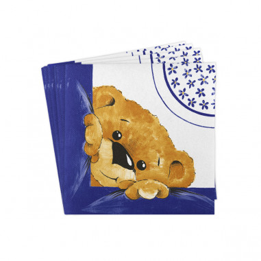 Slávnostné servítky Teddy modré, z netkanej...