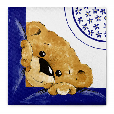 Slávnostné servítky Teddy modré, z netkanej textílie, 40x40cm, Mank