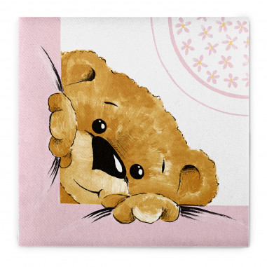 Slávnostné servítky Teddy ružové, z netkanej textílie, 40x40cm, Mank