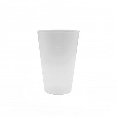 Nerozbitné plastové poháre Conico s ryskou 0,3l a 0,4l, mliečne