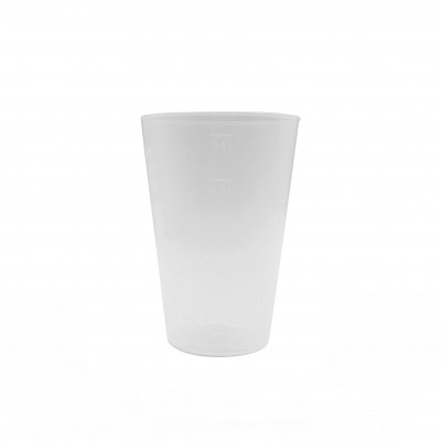 Nerozbitné plastové poháre Conico s ryskou 0,3l a 0,4l, mliečne