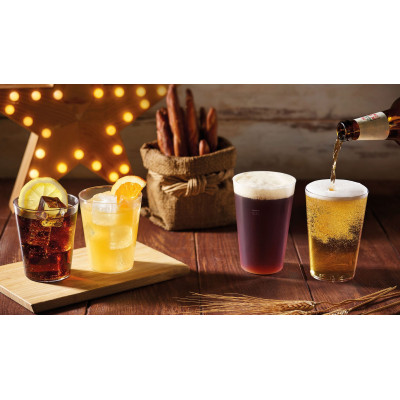 Nerozbitné plastové poháre na pivo/nealko Conico 350ml, mliečne