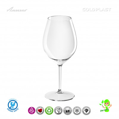 Plastový pohár na biele a ružové víno, koktejl 510ml - nerozbitný, transparentný