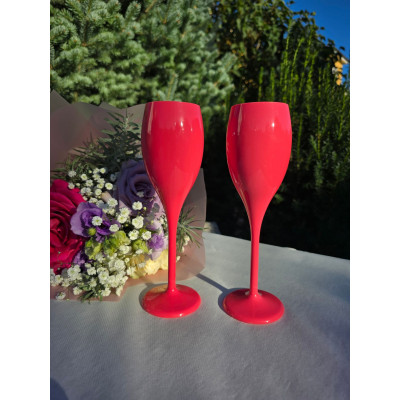 Nerozbitné plastové poháre Sisi na sekt, prosecco, víno 150ml, ružové