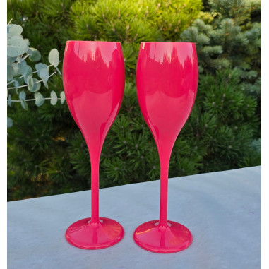 Nerozbitné plastové poháre Sisi na sekt, prosecco, víno 150ml, ružové