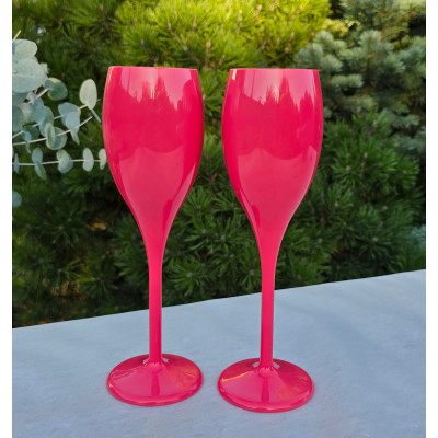 Nerozbitné plastové poháre Sisi na sekt, prosecco, víno 150ml, ružové