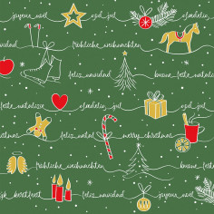 Tmavozelené vianočné servítky Ravin, 40x40cm, netkaná textília