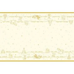 Vianočná štóla na stôl Ravin - krémovo zlatá, netkaná textília, 0,4x24m