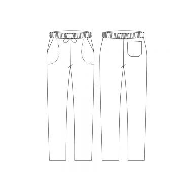 Čierne kuchárske nohavice z mikrovlákna, s vreckami, pružný pás, EGOchef