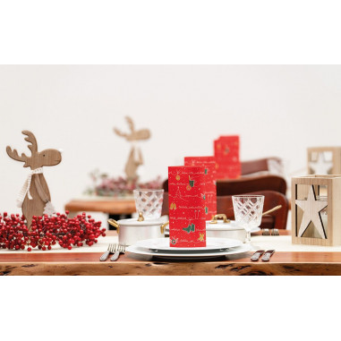 Červené vianočné servítky Ravin, 40x40cm, papierové