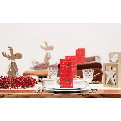 Červené vianočné servítky Ravin, 40x40cm, papierové