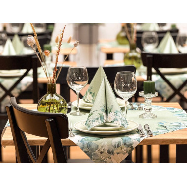 Slávnostné servítky Maxime, kvety a eukalyptus, 40x40cm, papierové