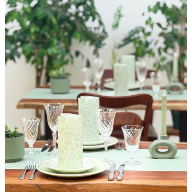 Moderné servítky Rex s jemným vzorom, netkaná textília, 40x40cm, pastelovo zelené