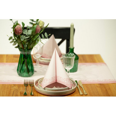 Svadobné a slávnostné servítky Janina, pastelová ružová, 40x40cm