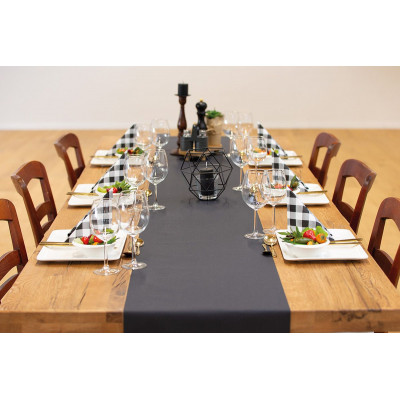 Stredová šerpa na stôl 0,4x24m Mank, čierna