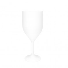 Nerozbitný plastový pohár na víno, 300ml, biely