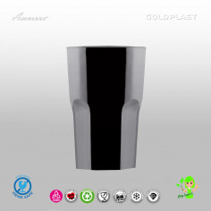 Koktailový plastový pohár GRANITY, nerozbitný, objem 0,4l, čierny