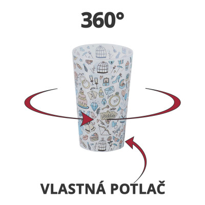 Nerozbitné plastové poháre s vlastnou potlačou, 180ml