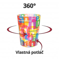 Nerozbitné plastové poháre s vlastnou potlačou, 280ml