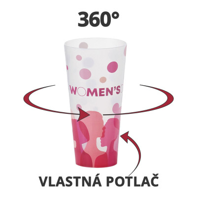 Nerozbitné plastové poháre s vlastnou potlačou, 500ml