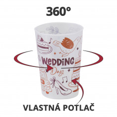 Nerozbitné plastové poháre s vlastnou potlačou, 500ml, širšie