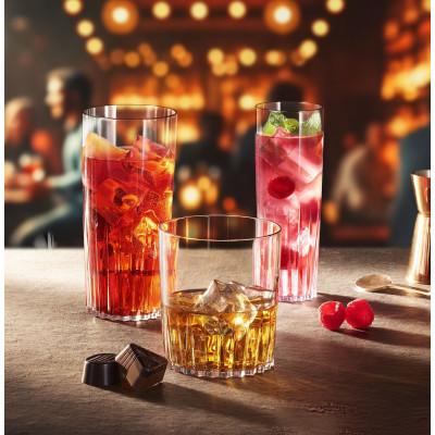 Nerozbitné plastové poháre DOF na koňak, whisky, 400ml