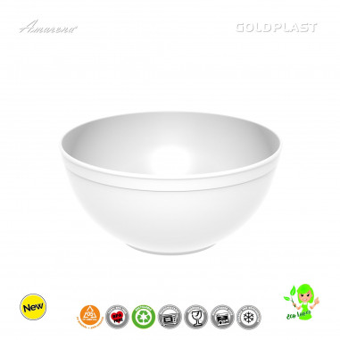 Nerozbitné misky z tvrdeného plastu Ø 20cm, objem 2l, biele