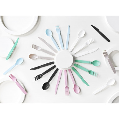 Plastová vidlička 18,5 cm, nerozbitná, biela