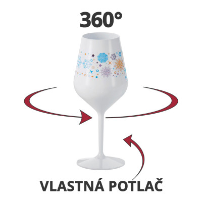 Nerozbitné plastové poháre na víno s vlastnou potlačou, 470ml