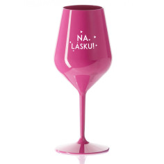 Nerozbitný plastový pohár NA LÁSKU, 470ml, ružový