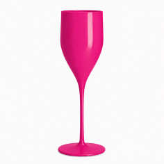 Nerozbitný plastový pohár na sekt, prosecco Verona 180ml, ružový magenta