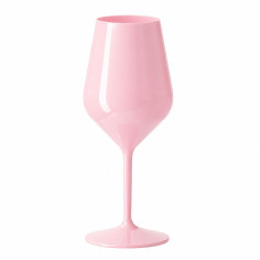 Nerozbitný plastový pohár na víno 470ml, ružový - baby pink
