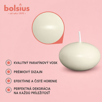 Olivovo zelené plávajúce sviečky, 20 ks, Bolsius